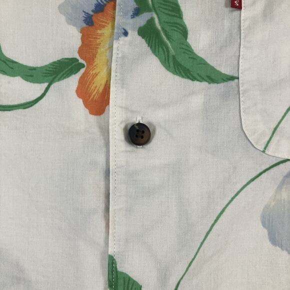 LEVI'S Mens HAWAIIAN Short Sleeve Button Down Shirt Floral Print Size Medium - Picture 5 of 9